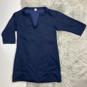 J.Crew Factory Blue Linen V Neck Tunic